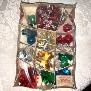 Vintage 1950s Halvorson Miniature Christmas Tree Ornament Selection Original Box